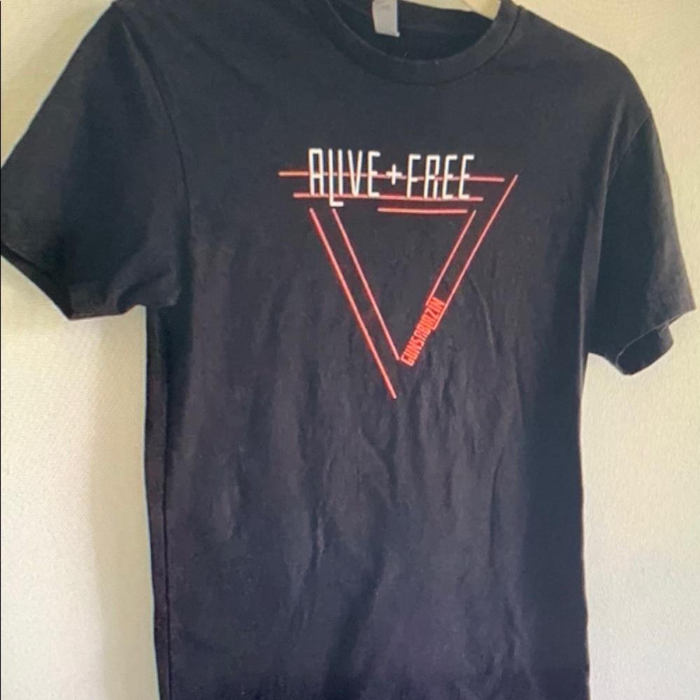 Black Graphic T-Shirt with Red Design